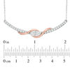 Thumbnail Image 3 of Ever Us® 1 CT. T.W. Two-Stone Diamond Swirl Necklace in 14K Two-Tone Gold - 17"