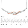 Thumbnail Image 4 of Ever Us® 1 CT. T.W. Two-Stone Diamond Swirl Necklace in 14K Two-Tone Gold - 17"