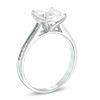 Thumbnail Image 2 of 7.0mm Princess-Cut Lab-Created White Sapphire Engagement Ring in 10K White Gold