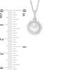 Thumbnail Image 1 of Vera Wang Love Collection Cultured Akoya Pearl and Diamond Accent Frame Pendant in 14K White Gold