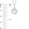 Thumbnail Image 2 of Vera Wang Love Collection Akoya Cultured Pearl and Diamond Accent Frame Pendant in 14K White Gold