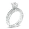 Thumbnail Image 1 of 6.25mm Lab-Created White Sapphire Vintage-Style Bridal Set in Sterling Silver