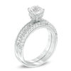 Thumbnail Image 2 of 6.25mm Lab-Created White Sapphire Vintage-Style Bridal Set in Sterling Silver