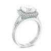 Thumbnail Image 1 of 8.0mm Cushion-Cut Lab-Created White Sapphire Frame Bridal Set in Sterling Silver