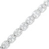 Thumbnail Image 1 of 6.0mm Cushion-Cut Lab-Created White Sapphire Tennis Bracelet in Sterling Silver - 7.25"