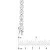 Thumbnail Image 2 of 6.0mm Cushion-Cut Lab-Created White Sapphire Tennis Bracelet in Sterling Silver - 7.25"
