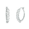 4.0mm Lab-Created White Sapphire Hoop Earrings in Sterling Silver