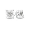 Thumbnail Image 1 of 8.0mm Princess-Cut Lab-Created White Sapphire Solitaire Stud Earrings in Sterling Silver