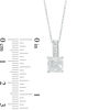Thumbnail Image 2 of Princess-Cut Lab-Created White Sapphire Pendant and Drop Earrings Set in Sterling Silver