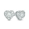 Thumbnail Image 1 of 1/10 CT. T.W. Diamond Heart Solitaire Stud Earrings in Sterling Silver