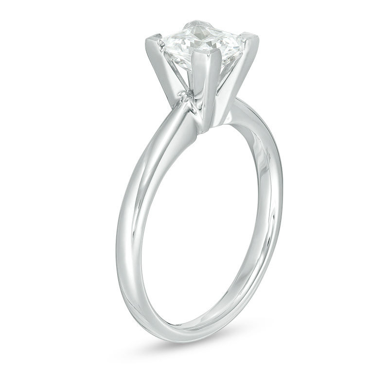 1-1/5 CT. Princess-Cut Diamond Solitaire Engagement Ring in 14K White Gold  (J/I3)