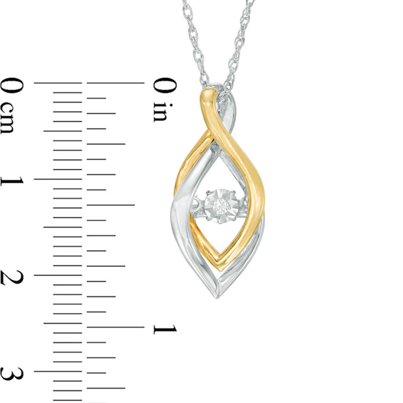 Main Image 2 of 1/20 CT. T.W. Diamond Flame Twist Pendant and Earrings Set in Sterling Silver with 14K Gold Plate