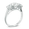 Thumbnail Image 2 of Lab-Created White Sapphire Three Stone Engagement Ring in 10K White Gold