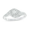 Thumbnail Image 0 of 1/4 CT. T.W. Diamond Frame Tri-Sides Bypass Engagement Ring in 10K White Gold