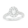 Thumbnail Image 0 of Celebration Ideal 1-1/3 CT. T.W. Oval Diamond Frame Vintage-Style Engagement Ring in 14K White Gold (I/I1)