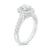 Thumbnail Image 2 of Celebration Ideal 1-1/3 CT. T.W. Oval Certified Diamond Frame Vintage-StyleEngagement Ring in 14K White Gold (I/I1)