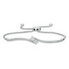 Thumbnail Image 1 of Ever Us® 1/3 CT. T.W. Two-Stone Diamond Bypass Bolo Bracelet in 14K White Gold - 9.5"