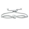 Thumbnail Image 0 of Ever Us® 3/4 CT. T.W. Two-Stone Diamond Bypass Bolo Bracelet in 14K White Gold - 9.5"