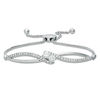 Thumbnail Image 1 of Ever Us® 3/4 CT. T.W. Two-Stone Diamond Bypass Bolo Bracelet in 14K White Gold - 9.5"