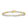 Thumbnail Image 0 of 1/20 CT. T.W. Diamond Alternating "MOM" and Infinity Link Bracelet in Sterling Silver and 14K Gold Plate - 7.5"