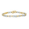 Thumbnail Image 1 of 1/20 CT. T.W. Diamond Alternating "MOM" and Infinity Link Bracelet in Sterling Silver and 14K Gold Plate - 7.5"