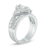 Thumbnail Image 2 of 1-1/5 CT. T.W. Marquise Diamond Frame Tri-Sides Bridal Set in 10K White Gold
