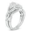 Thumbnail Image 1 of 1-1/2 CT. T.W. Marquise Diamond Frame Twist Bridal Set in 10K White Gold