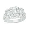 Thumbnail Image 1 of 2-1/2 CT. T.W. Certified Emerald-Cut Diamond Past Present Future® Frame Engagement Ring in 14K White Gold (I/I1)