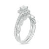 Thumbnail Image 1 of 3/4 CT. T.W. Diamond Cushion Frame Vintage-Inspired Bridal Set in 10K White Gold