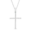 Thumbnail Image 0 of 1/6 CT. T.W. Diamond Cross Pendant in 10K White Gold