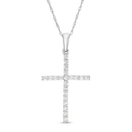1/6 CT. T.W. Diamond Cross Pendant in 10K White Gold