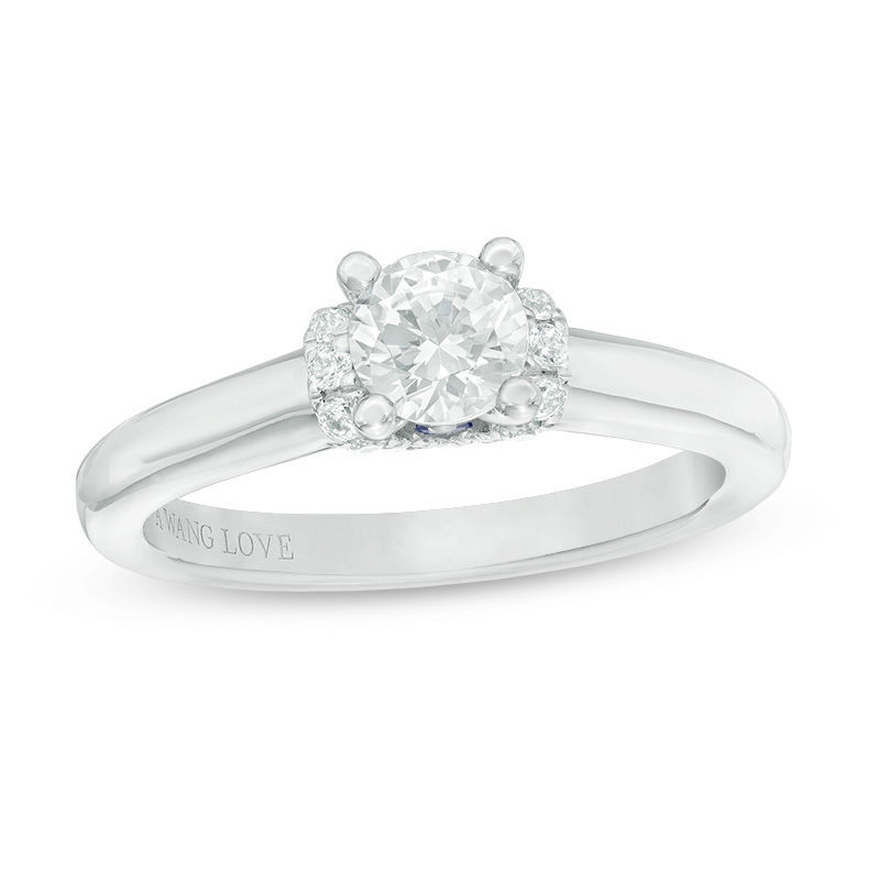 Vera Wang Love Collection 5/8 CT. T.W. Diamond Solitaire Collar Engagement Ring in 14K White Gold