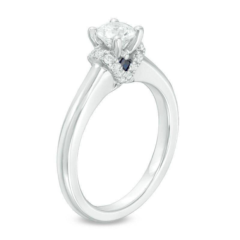 Main Image 2 of Vera Wang Love Collection 5/8 CT. T.W. Diamond Solitaire Collar Engagement Ring in 14K White Gold