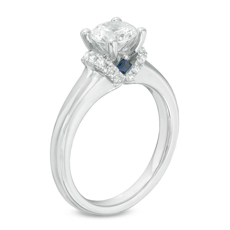 Vera Wang Love Collection 1-1/10 CT. T.W. Diamond Solitaire Collar Engagement Ring in 14K White Gold