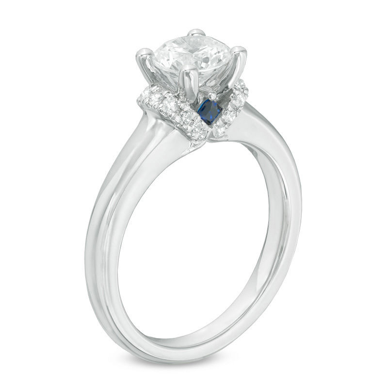 Main Image 3 of Vera Wang Love Collection 1-1/10 CT. T.W. Diamond Solitaire Collar Engagement Ring in 14K White Gold