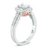 Thumbnail Image 2 of Love's Destiny by Zales 1 CT. T.W. Certified Emerald-Cut Diamond Frame Engagement Ring in 14K Two-Tone Gold (I/SI2)