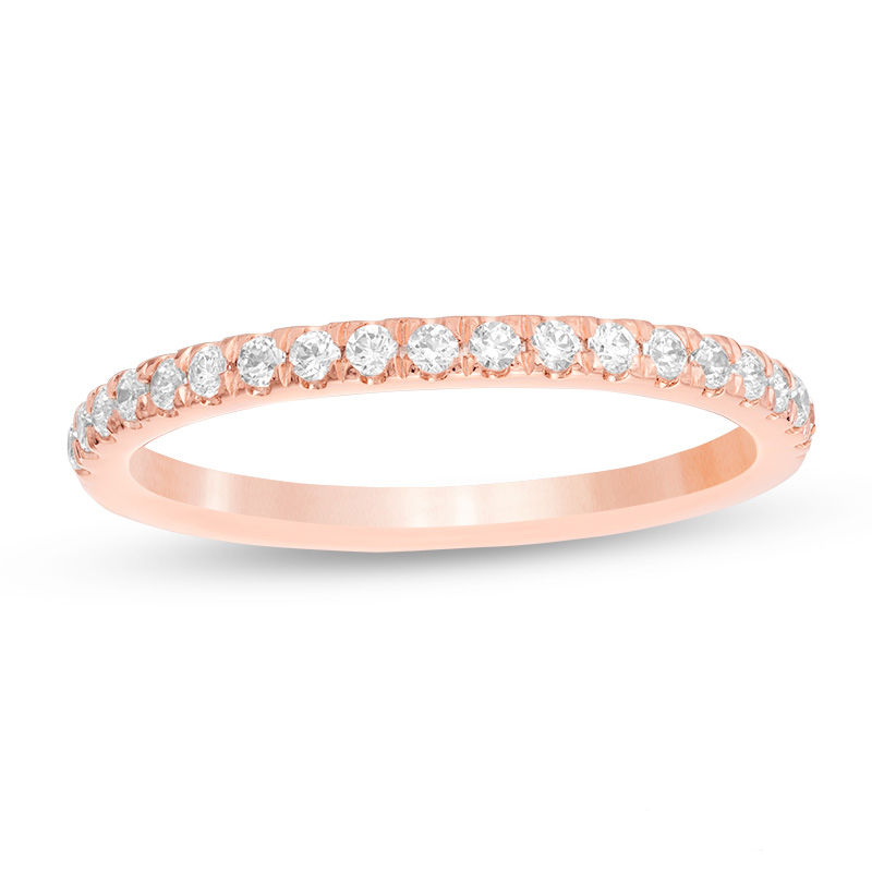 Love's Destiny by Zales 1/4 CT. T.W. Certified Diamond Wedding Band in 14K Rose Gold (I/SI2)