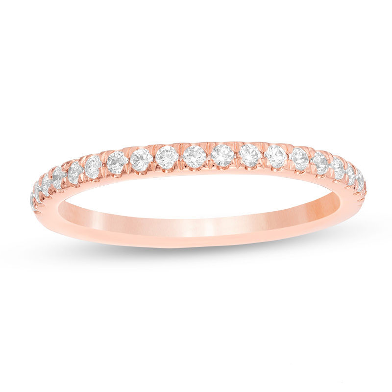 Main Image 1 of Love's Destiny by Zales 1/4 CT. T.W. Certified Diamond Wedding Band in 14K Rose Gold (I/SI2)
