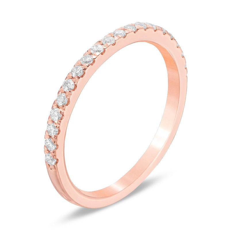 Main Image 2 of Love's Destiny by Zales 1/4 CT. T.W. Certified Diamond Wedding Band in 14K Rose Gold (I/SI2)