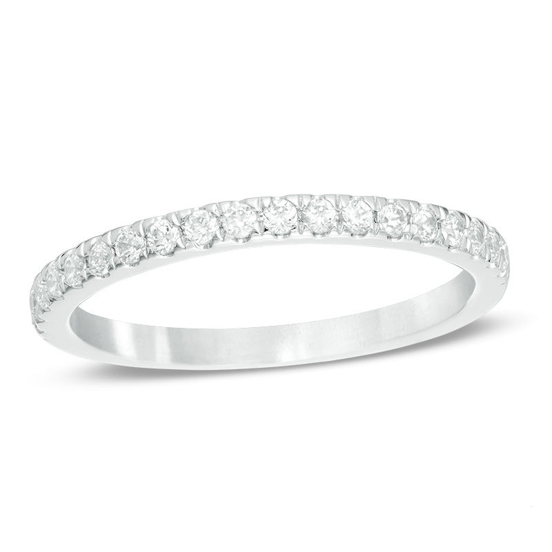 Main Image 1 of Love's Destiny by Zales 1/4 CT. T.W. Certified Diamond Wedding Band in 14K White Gold (I/SI2)