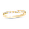 Thumbnail Image 1 of Love's Destiny by Zales 1/8 CT. T.W. Certified Diamond Contour Wedding Band in 14K Gold (I/I1)