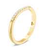 Thumbnail Image 2 of Love's Destiny by Zales 1/8 CT. T.W. Certified Diamond Contour Wedding Band in 14K Gold (I/I1)