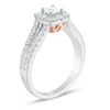 Thumbnail Image 2 of Love's Destiny by Zales 1 CT. T.W. Certified Princess-Cut Diamond Engagement Ring in 14K Two-Tone Gold (I/SI2)