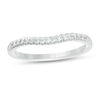 Thumbnail Image 1 of Love's Destiny by Zales 1/8 CT. T.W. Certified Diamond Contour Wedding Band in 14K White Gold (I/SI2)