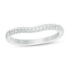 Thumbnail Image 0 of Love's Destiny by Zales 1/8 CT. T.W. Certified Diamond Contour Wedding Band in 14K White Gold (I/SI2)