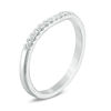 Thumbnail Image 1 of Love's Destiny by Zales 1/8 CT. T.W. Certified Diamond Contour Wedding Band in 14K White Gold (I/SI2)