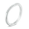 Thumbnail Image 2 of Love's Destiny by Zales 1/8 CT. T.W. Certified Diamond Contour Wedding Band in 14K White Gold (I/SI2)
