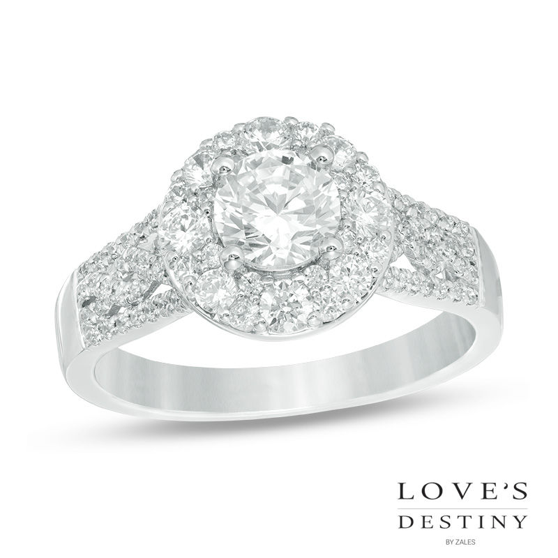 Love's Destiny by Zales 1-1/2 CT. T.W. Certified Diamond Square Engagement Ring in 14K Two-Tone Gold (I/SI2)