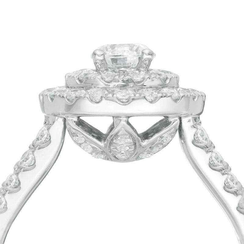 Main Image 3 of Love's Destiny by Zales 1-1/4 CT. T.W. Certified Diamond Double Frame Engagement Ring in 14K White Gold (I/I1)