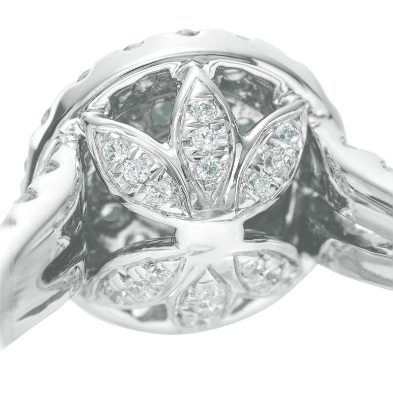 Main Image 5 of Love's Destiny by Zales 1-1/4 CT. T.W. Certified Diamond Double Frame Engagement Ring in 14K White Gold (I/I1)